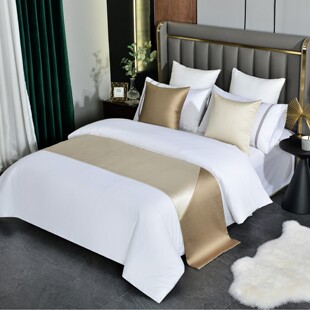 Coffee Star Hotel Bed Flag Light Luxury Homestay Inn Modern Simple Satin Bed Cover Cloth Bedding Bed Mat