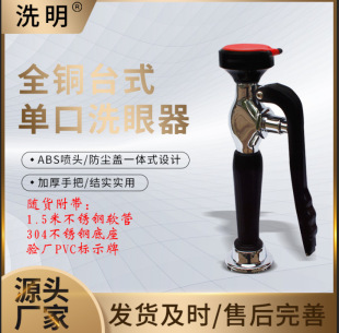 Factory Eye Washer All Copper Desktop/Wall-Mounted Single-Mouth Eye Washer Laboratory Withdrawable Single-Mouth Eye Washer