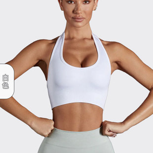 In stock rib seamless backless beauty back sports underwear top elastic close-fitting bare back yoga vest running fitness