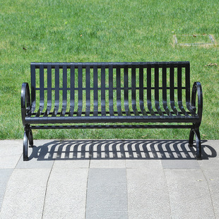 Park Chair Outdoor Bench Iron Community Leisure Seat Bench Plastic-wood Iron Chair with Backrest Direct Supply