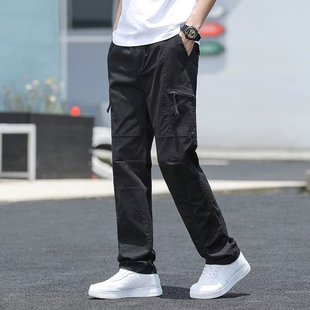 Casual Pants Men's Work Site Pants Spring and Autumn Thin Loose Pants Men's All-match Straight Pants Overalls