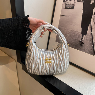 Cross-border Bag 2024 New European and American Style Fashion All-match Commuter Embroidery Line Underarm Bag Single Shoulder Crossbody Women's Bag