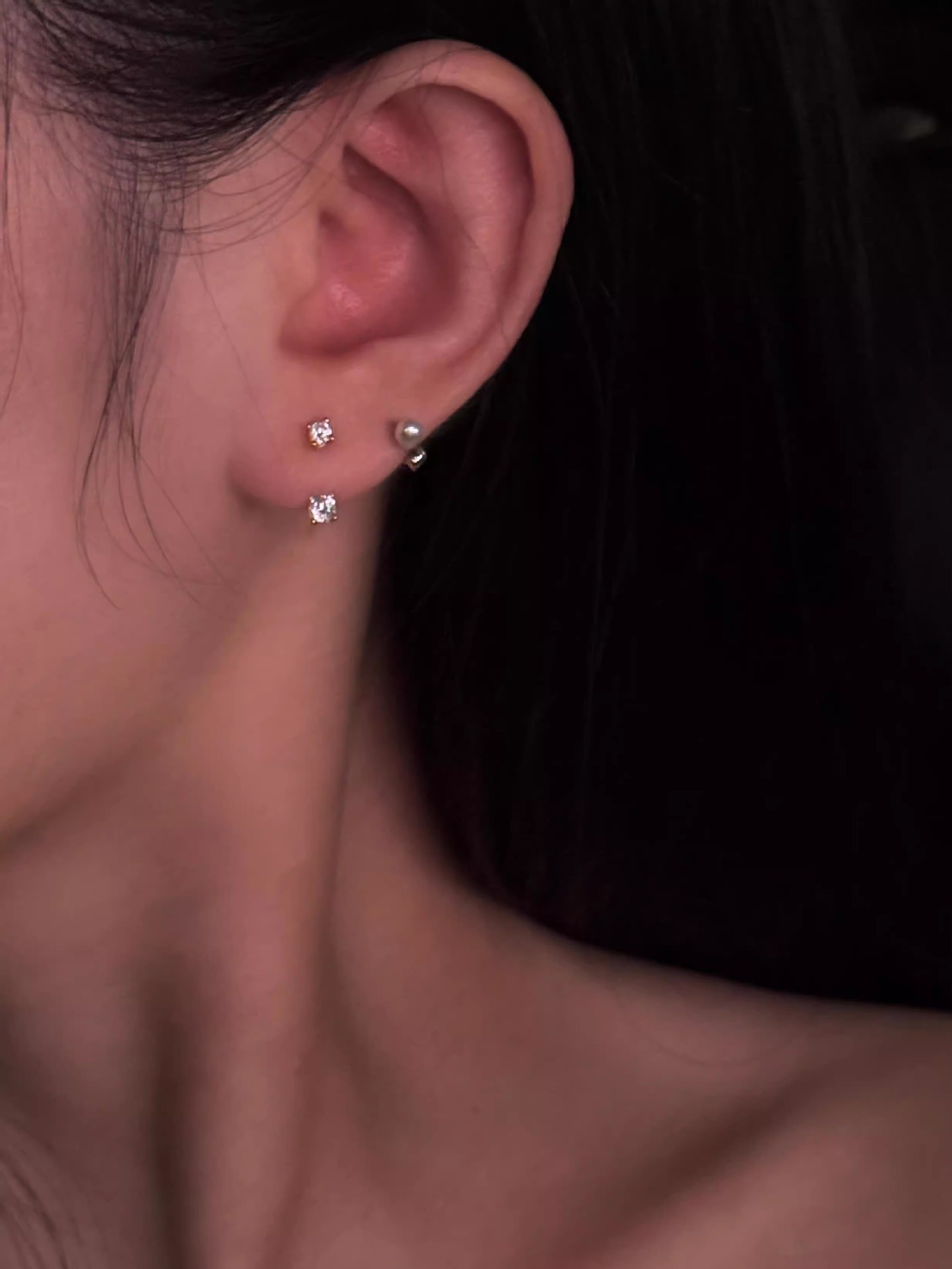 925 Sterling Silver Exquisite Zircon Earrings for Women, Niche Design, High-End Back-Hanging Earrings, 2025 New Super Shiny Earrings