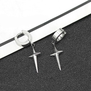 2022 stainless steel men's and women's simple metal gold geometric fashion goddess electroplated earrings