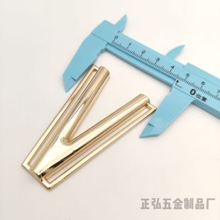 Zinc alloy pull button swimsuit connection buckle V-shaped diamond bikini decorative buckle clothing buckle wholesale