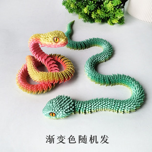 3d печать змеиная игрушка суставы подвижная модель животных подарок bjd реквизит зеленая змея детская игрушка гадюка