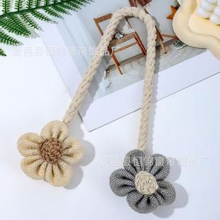 Simple accessories curtain buckle a pair of cute flower binding rope adjustable binding belt factory direct curtain binding belt
