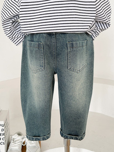Fengzhigu 2024 spring new children's pants children's Korean-style handsome ripped pants trendy boys' spring and autumn all-matching jeans