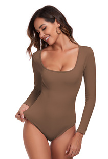 Cross-border long-sleeved underwear yoga clothes jumpsuit sexy triangle yoga pants sports high elastic slim fitness clothes for women