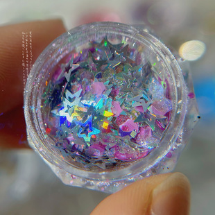 New Nail Sequins Irregular Chameleon Color Glitter Slice Nail Art Sequins Five-pointed Star Nail Art Jewelry