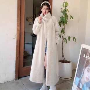 Long Mink Fur One Coat Women's 2024 Winter New Environmentally Friendly Fur Coat Thickened Plush