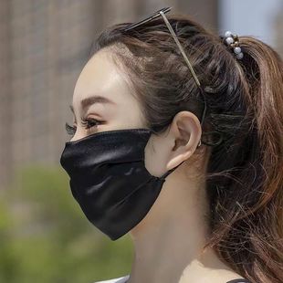 2025 new summer silk face sunscreen mask face young thin breathable UV mask