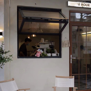 Spot Aluminum Alloy Upper and Lower Foldableing Windows Internet Celebrity Foldableing Windows Coffee Shop Milk Tea Shop Windows Hover Lift Windows