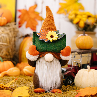 Haobei cross-border new Thanksgiving decorations harvest season lifting envelope Rudolf doll sunflower pumpkin dwarf
