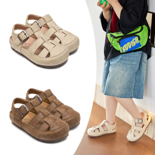 2025 Summer New Children's Simple Casual Style Hollow-out Sandals for Boys and Girls Comfortable All-match Beach Shoes