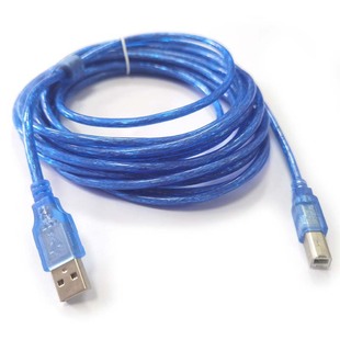 5 m transparent blue ribbon single magnetic ring data printing line USB2.0A to B26/28# double shielding line factory outlet