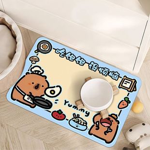 Симпатичный мультфильм кошачий питомец коврик кожаный столовый коврик одноразовый водонепроницаемый маслостойкий противоскользящий собачий питомец универсальный коврик для собак