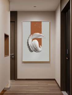 Minimalist Abstract Living Room Decorative Painting Modern Minimalist Corridor Away Mural Black and White Light Luxury Entrance Hanging Painting