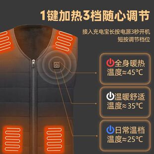 Factory Direct Winter Heating Vest USB Power Supply Warm Vest for Middle-aged and Elderly Cold-proof V-neck Sleeveless Top