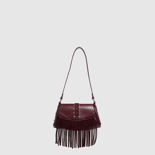 Cross-border fashion shoulder tassel small square bag pleated bag diagonal bag women's bag wholesale