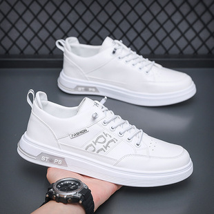 Leather sneakers white shoes casual single-layer shoes student flat men's shoes youth versatile fashion shoes wholesale one-piece delivery