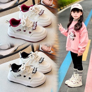 Girls' Shoes Children's Sports Sneakers 2025 Spring and Autumn New Autumn Breathable White Casual Big Children's Girls Single