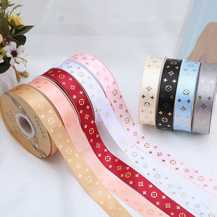 2.5cm flower packaging Ribbon Cake Box gift baking decoration ribbon bow material English ribbon