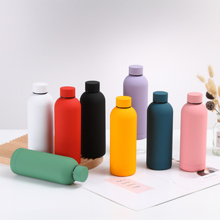 Cross-border American small-mouth rubber paint double-layer vacuum insulation cup large-capacity portable explosion 304 stainless steel water cup