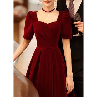 Bride's Burgundy Toast Dress Can Be Worn as a Casual Summer Wedding Dress for Women, New 2022 Style for Homecoming or Engagement