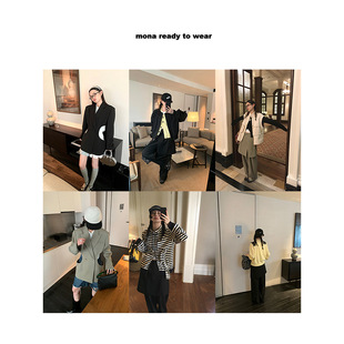 [New First Purchase at 10: 00 a.m. on 2.10] MONA Fashion Suit Jacket Mid-Waist Overskirt Pants