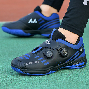 Cross-border Badminton Shoes MD Soft Bottom Rotary Buckle Boys and Girls Children Adolescent Students plus size Table Tennis Shoes Tennis Shoes