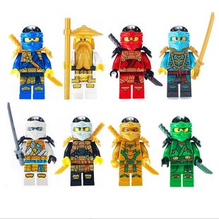 Совместимость с Lego Phantom Gold Ninja Men Мотоцикл Flying Ninja Мальчик-злодей собрать игрушечные блоки