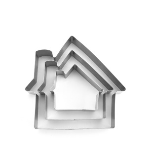 Stainless steel mousse mold house shape DIY cake mousse ring large small size baking mold three-piece set