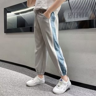 Boy's Ice Silk Thin Anti-mosquito Pants Children's Summer Trousers Summer Sports Pants Big Boy's Summer Quick-drying Pants