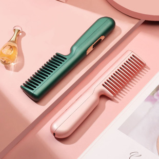 Foreign trade straight hair comb artifact ceramic negative ion wet and dry dual-purpose household electric heating comb hair straightener portable USB-C