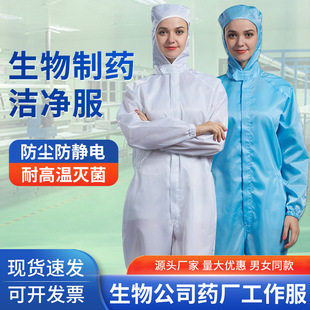 Pharmaceutical Factory Work Clothes Clean Clothes One-piece Anti-static Work Clothes High Temperature Sterilization Full Body Dust-free Workshop Dust-proof Clothes