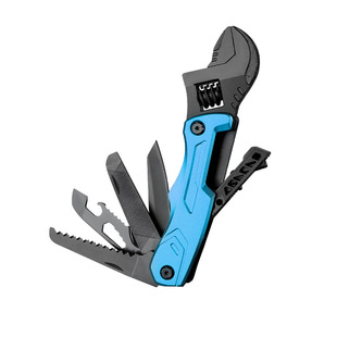 Multifunctional Adjustable Wrench Saw Bit Combination Knife Outdoor Portable Camping Style Stainless Steel Repair Tool