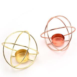 Nordic style round creative Nordic Iron geometric Candlestick decoration aromatherapy candle holder home bedroom living room
