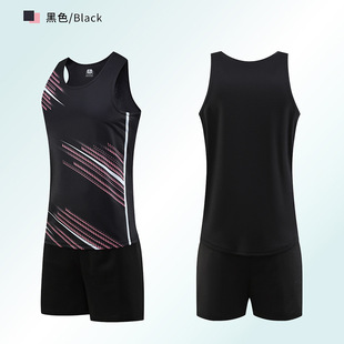 Quick-drying breathable track and field clothing suit men's and women's flat foot track and field training competition team clothing marathon jersey