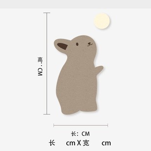 Small rabbit full moon children's room wall decoration wall stickers 3d three-dimensional self-adhesive photo wall cover ugly anti-collision felt board