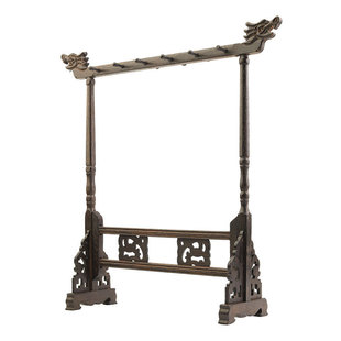 Wholesale study four treasures solid wood pen holder chicken wing wood brush holder leading pen hanging calligraphy 12-needle brush hanging calligraphy