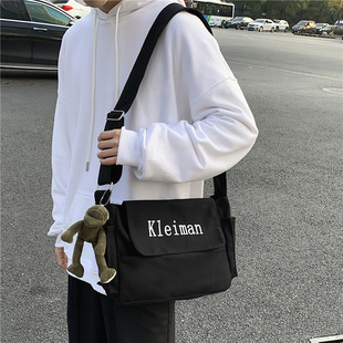 Crossbody Bag Men's Trendy Canvas Japanese Style Style Ins Trendy Small Shoulder Bag Backpack Women's Casual Large Capacity Student Shoulder Bag