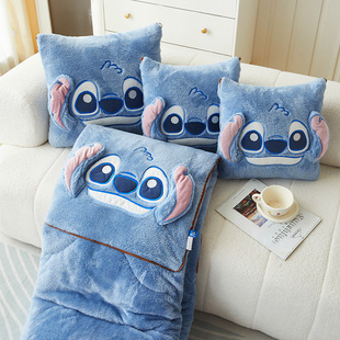 New Double-sided Plush Arctic Fleece Embroidered Pillow Quilt Dual-purpose Car Nap Blanket Cushion Strawberry