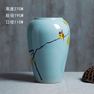 Jingdezhen Vase Ceramic Ornaments Living Room Flower Arranging New Chinese Style Light Luxury Decorations Flora Vintage Handmade Large Flower Pot
