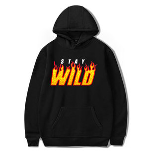 Ben Azelart Stay Wild Merch Hooded Drawstring Pocket Sweatsh