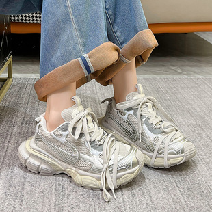 Paris 3XL Torre Shoes Women's 2023 Runoff Spring Old Thick Sole Retro Breathable All-match Sports Casual Shoes