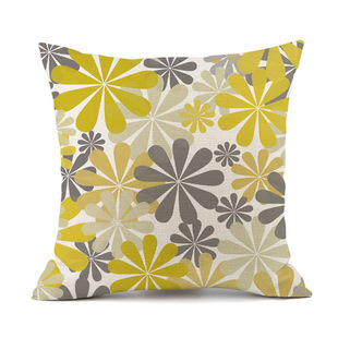 Bohemian style pillow cover cross border linen geometric floral print pillow cover decorative sofa cushion cover