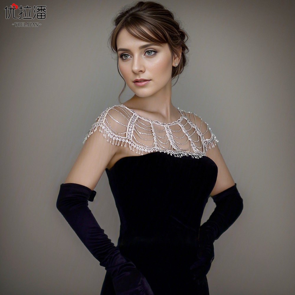 Youlapan Sg34 Pearl Tassel Arm-Covering National Style Rhinestone Shoulder Wrap Hollow Embroidered Versatile Women's Shawl