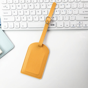 Foreign Trade Thickeneded PU Leather Luggage Tag with Hardware Buckle Flip Cover Boarding Pass Travel Signature Luggage Tag Label