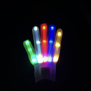 Cross-border LED luminous gloves knitted Halloween Christmas colorful luminous gloves atmosphere performance luminous toys